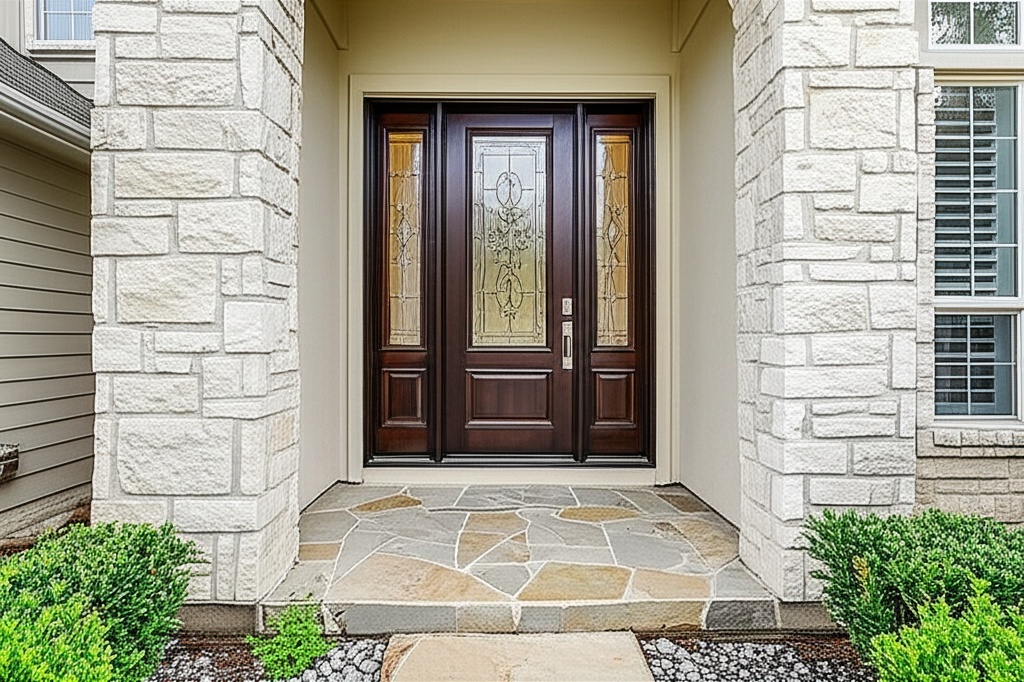 Modern entry door replacement in Houston home