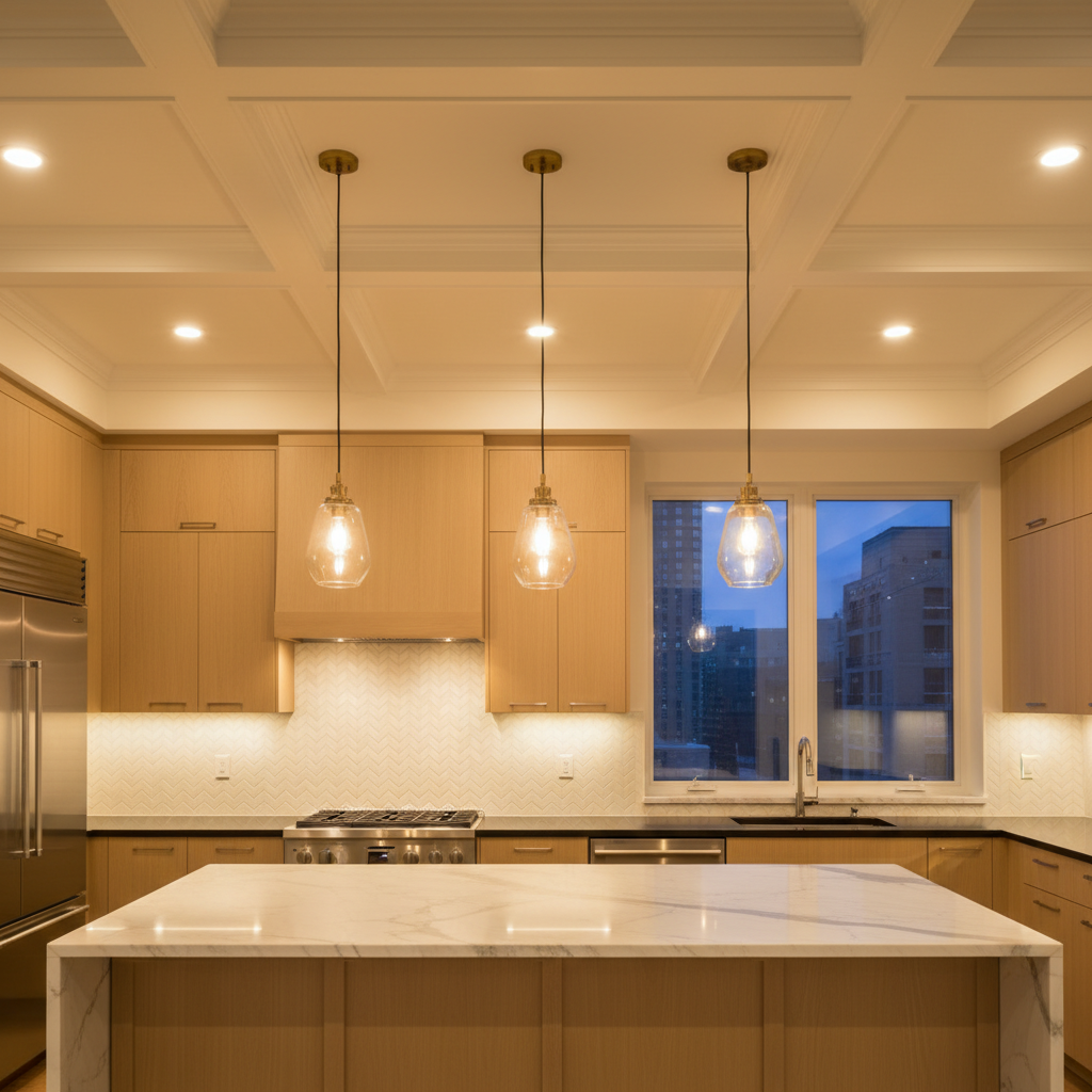 Modern kitchen lighting design Houston TX