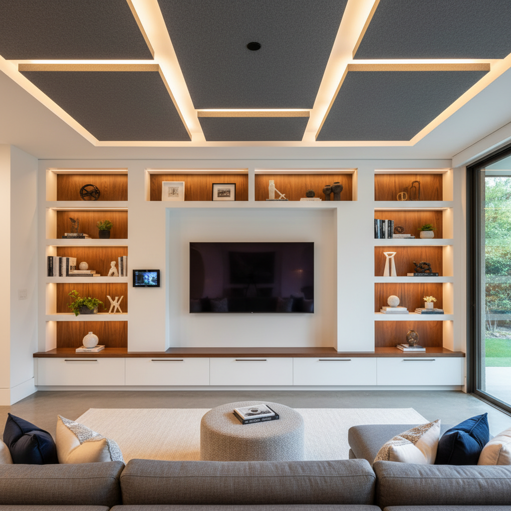 Family Room Entertainment Centers - Tell Projects Houston TX